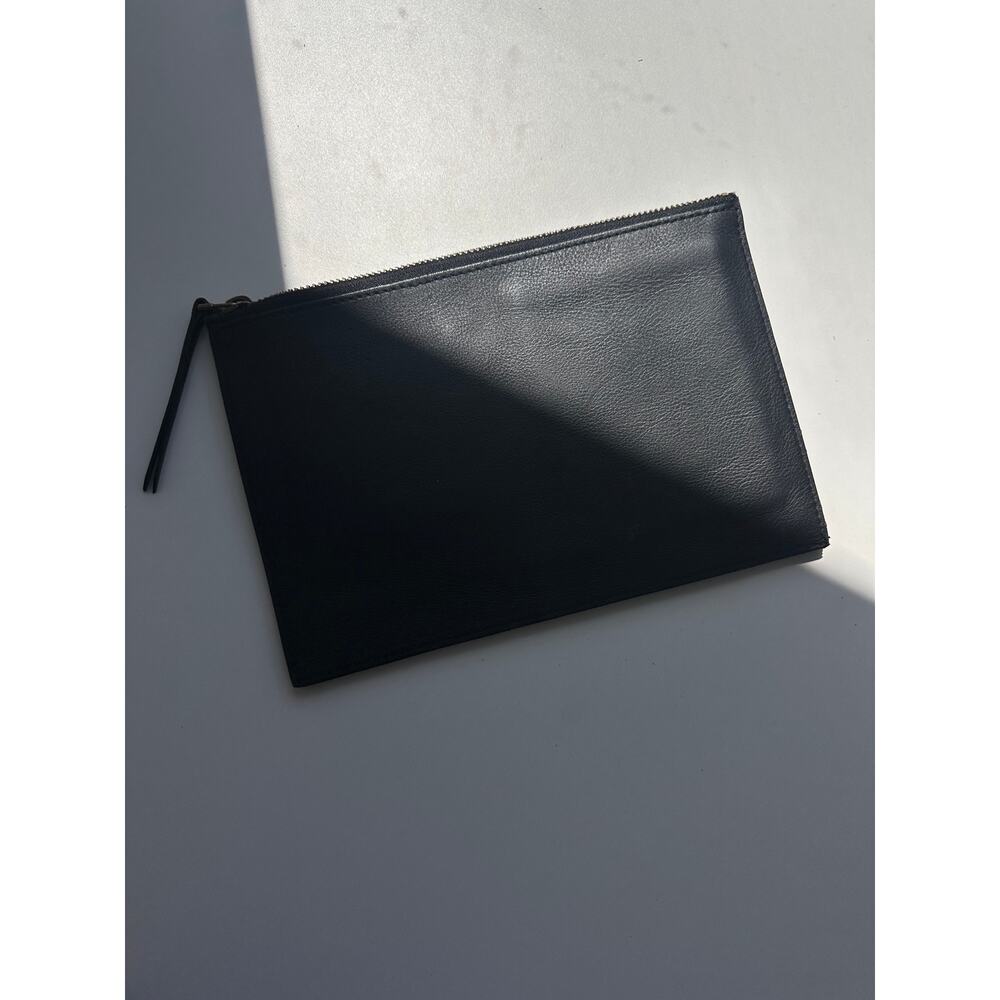 Madewell Black Leather Zip Pouch Clutch Wallet Minimalist Everyday Organizer